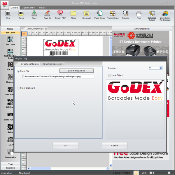 godex golabel software